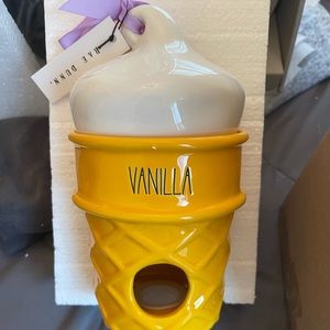 Rae Dunn vanilla Ice Cream Cone birdhouse